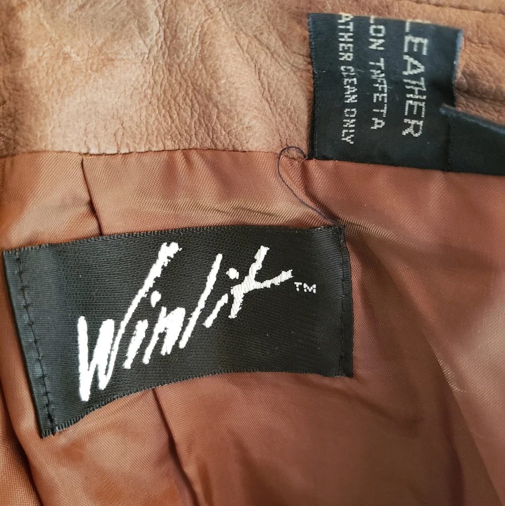 Winlit distressed soft brown lined leather skirt size 7/8 - Picture 4 of 8